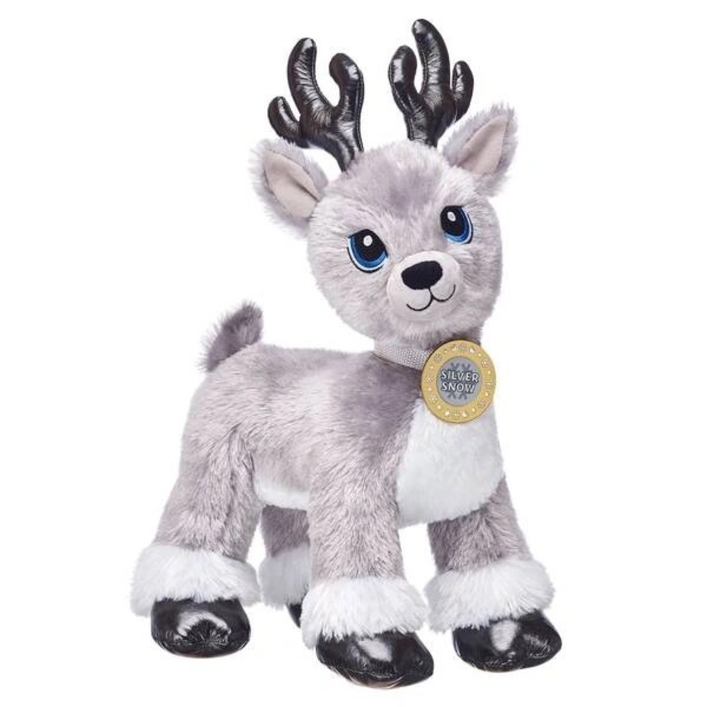 Build-A-Bear Silver Snow Reindeer Grey Silver plush- No Collar